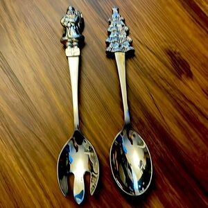 Spoon and tong very pretty and very heavy